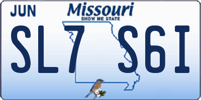 MO license plate SL7S6I