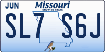 MO license plate SL7S6J