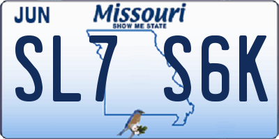 MO license plate SL7S6K