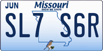 MO license plate SL7S6R
