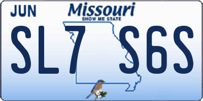 MO license plate SL7S6S
