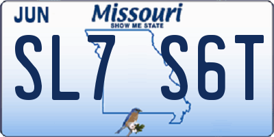 MO license plate SL7S6T