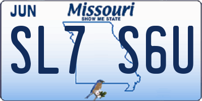 MO license plate SL7S6U