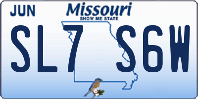 MO license plate SL7S6W