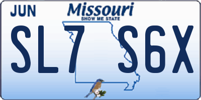 MO license plate SL7S6X