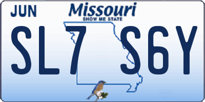 MO license plate SL7S6Y