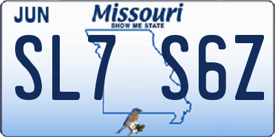 MO license plate SL7S6Z