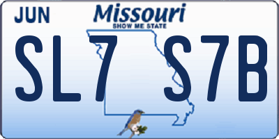 MO license plate SL7S7B