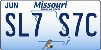 MO license plate SL7S7C