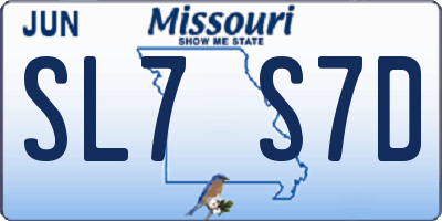 MO license plate SL7S7D