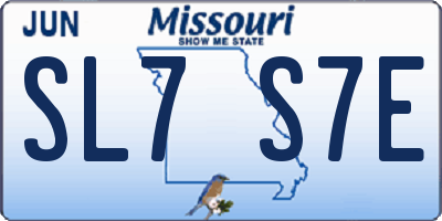 MO license plate SL7S7E