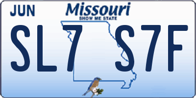 MO license plate SL7S7F