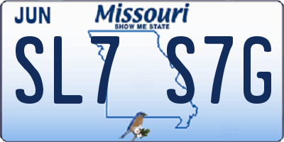 MO license plate SL7S7G