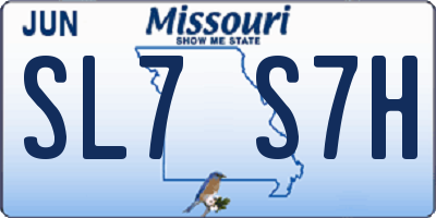 MO license plate SL7S7H