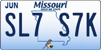 MO license plate SL7S7K