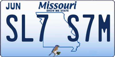 MO license plate SL7S7M