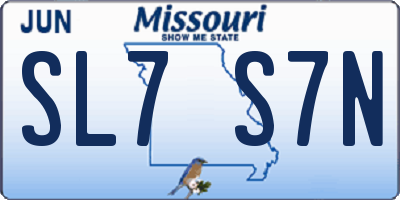 MO license plate SL7S7N
