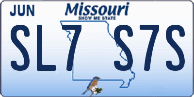 MO license plate SL7S7S