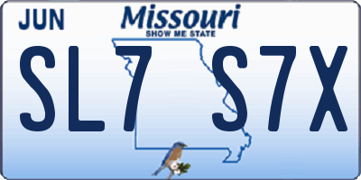 MO license plate SL7S7X