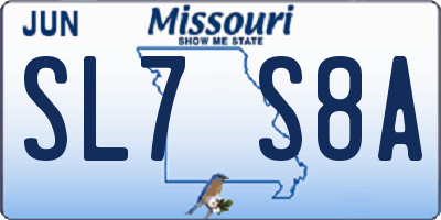 MO license plate SL7S8A