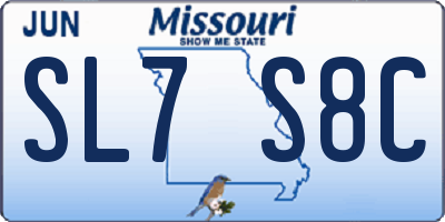 MO license plate SL7S8C