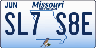 MO license plate SL7S8E