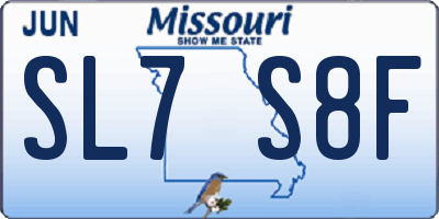 MO license plate SL7S8F
