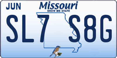 MO license plate SL7S8G