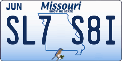 MO license plate SL7S8I