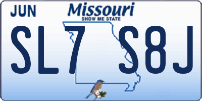 MO license plate SL7S8J