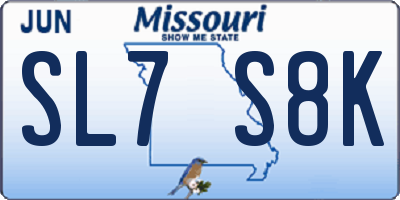 MO license plate SL7S8K