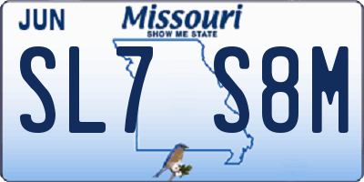MO license plate SL7S8M