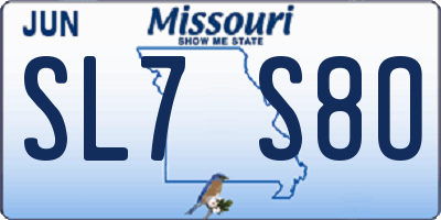 MO license plate SL7S8O