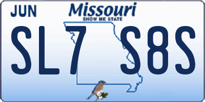 MO license plate SL7S8S