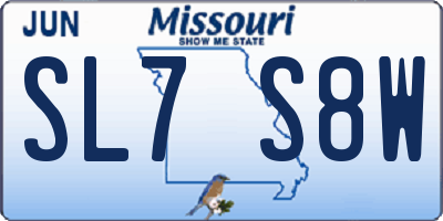 MO license plate SL7S8W