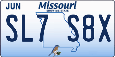 MO license plate SL7S8X
