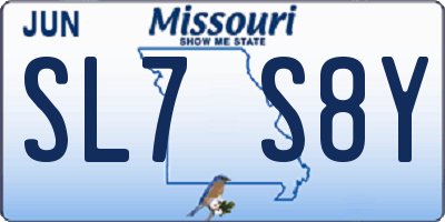 MO license plate SL7S8Y