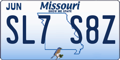 MO license plate SL7S8Z