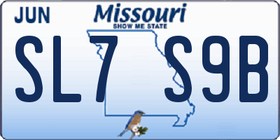 MO license plate SL7S9B