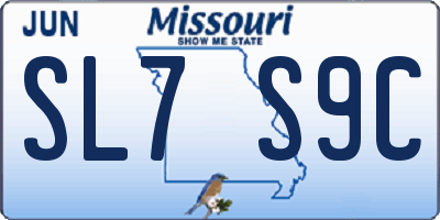 MO license plate SL7S9C