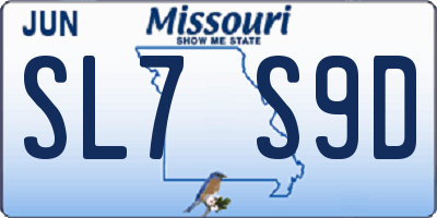 MO license plate SL7S9D