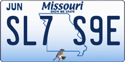 MO license plate SL7S9E
