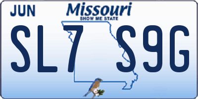 MO license plate SL7S9G