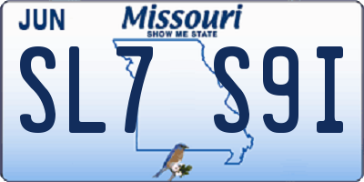 MO license plate SL7S9I