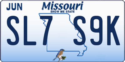 MO license plate SL7S9K