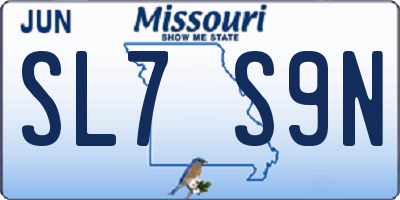 MO license plate SL7S9N