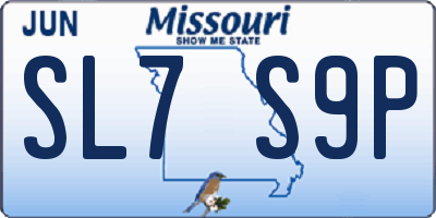 MO license plate SL7S9P