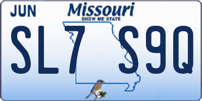 MO license plate SL7S9Q