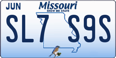 MO license plate SL7S9S