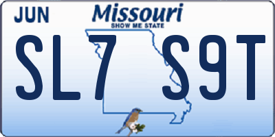 MO license plate SL7S9T